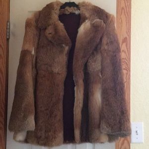 Gently used genuine Rabbit Fur Coat size 14.